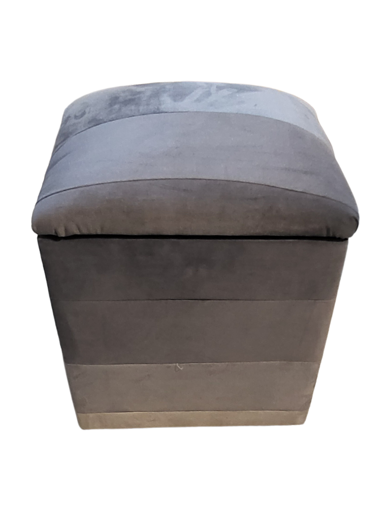 Pouf Baul Grises Bicolor Felpa 40x33x50 Rimar-0