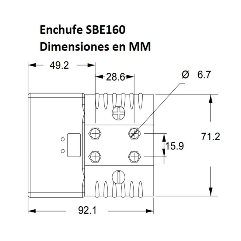 Conector Baterías Smh Sbe160 160a Rojo C/pines De Señal Aux-1