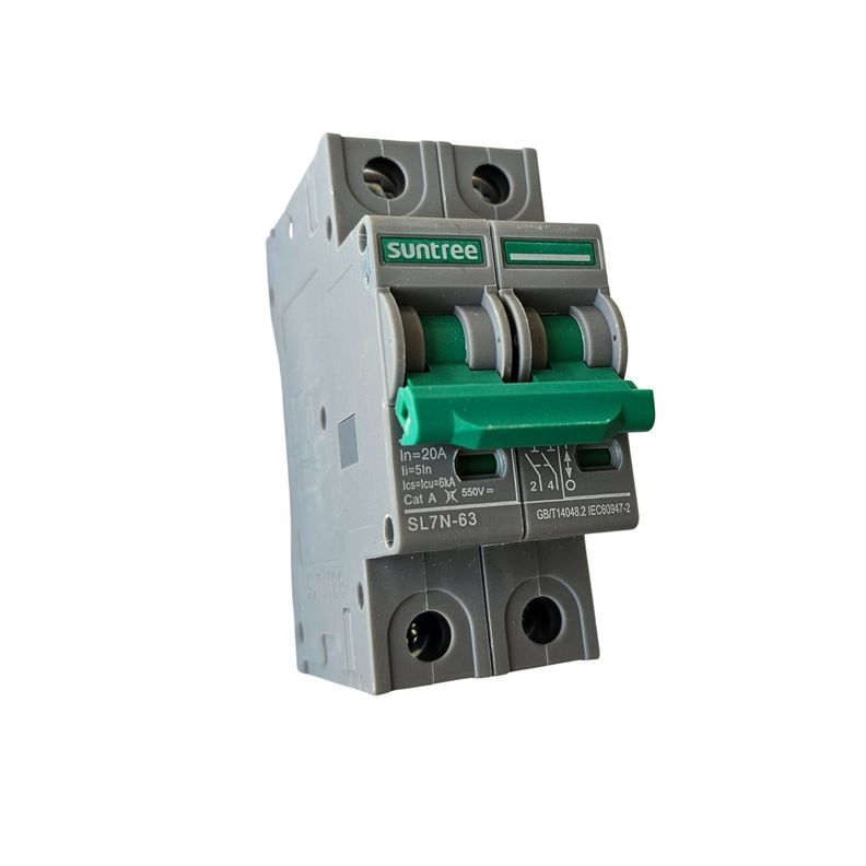 Interruptor Automático Dc 20a 550v 2p Bipolar Solar Sl7n-63-0