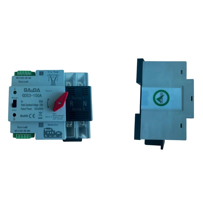 ATS Switch Transferencia Autom 63A 2P Riel DIN Red-Generador-2