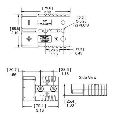 Conector Baterías Anderson Smh Sb175 175a Azul-1