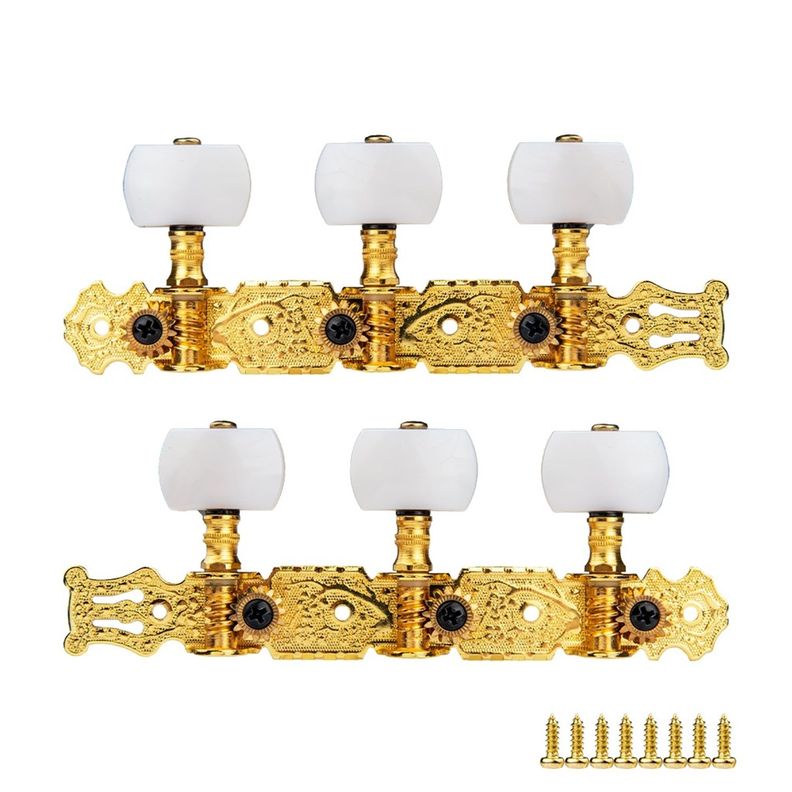 Clavijero Blanco/dorado Para Guitarra Clásica-0