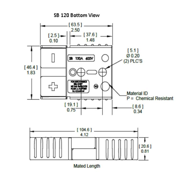 Conector Baterías Anderson Smh Sb120 120a Negro-4