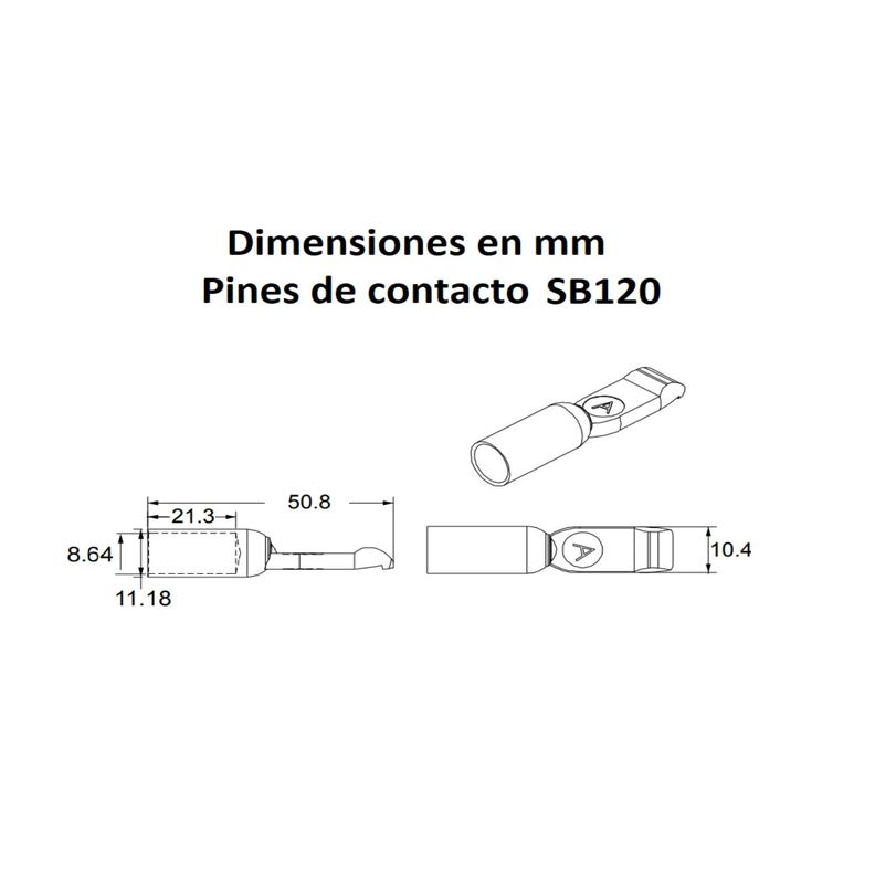 Par De Pines De Contacto Conector Anderson Smh Sb120-1