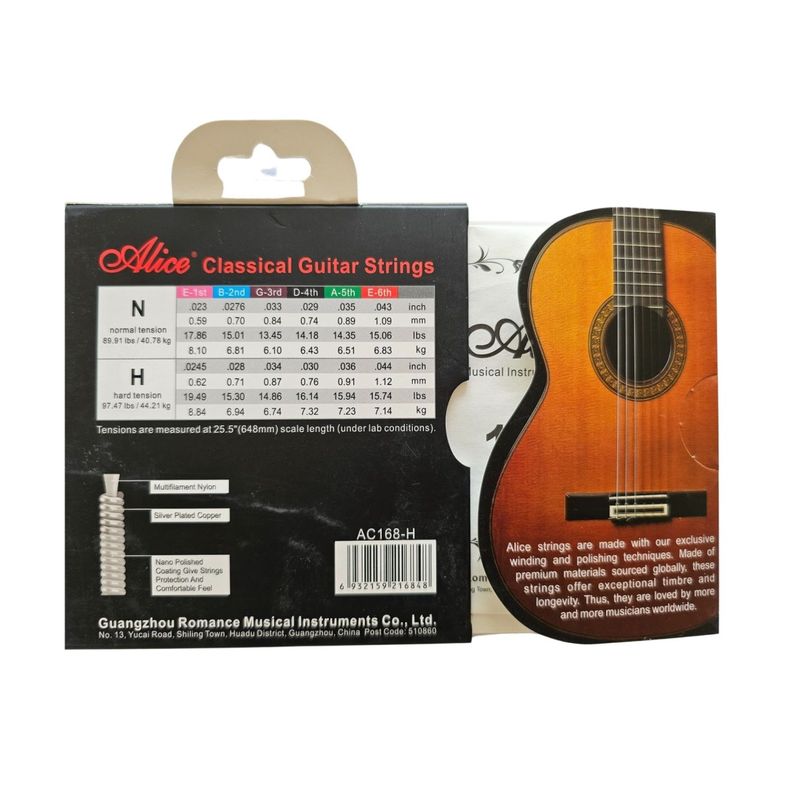 Cuerdas Alice Ac168-h Carbono Cobre Plateado Guit.clas.conc-2