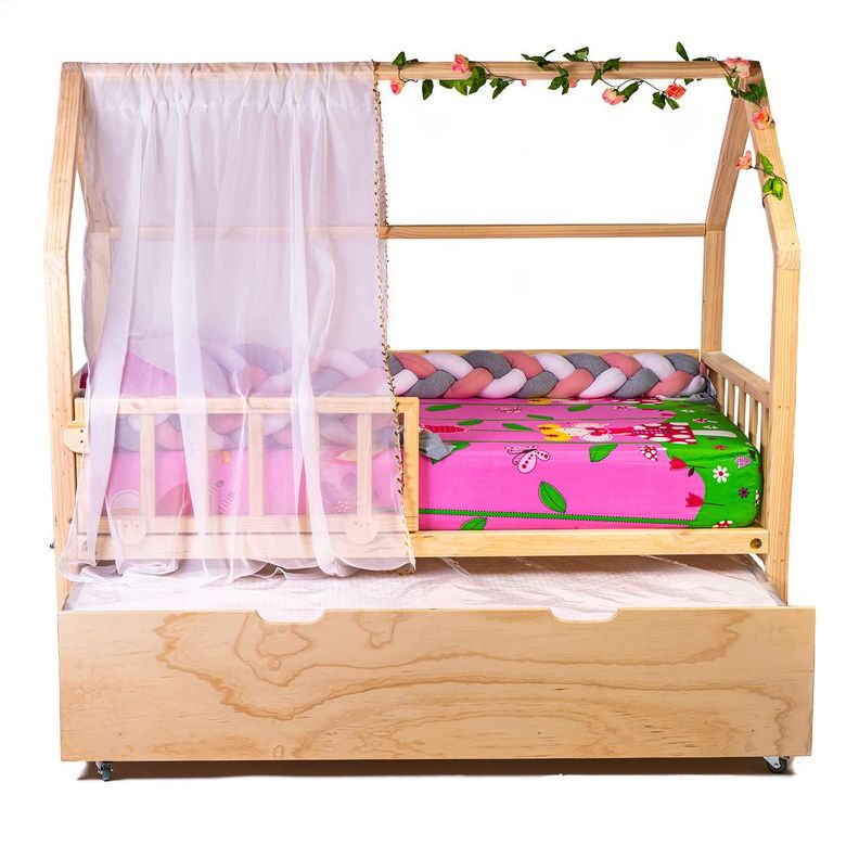 Cama Nido Casita bv con barandas - 1,5 plaza-1