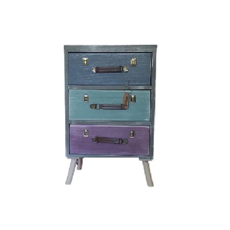 Velador Vintage maletas gris con colores-0