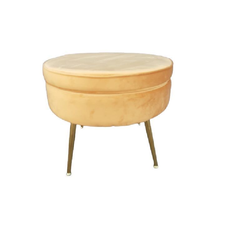 Banqueta Pouf redonda felpa golden-0