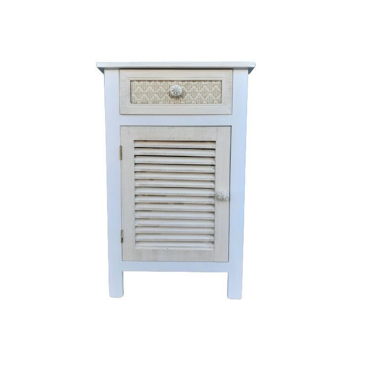 Velador cajón / puerta calada beige-0
