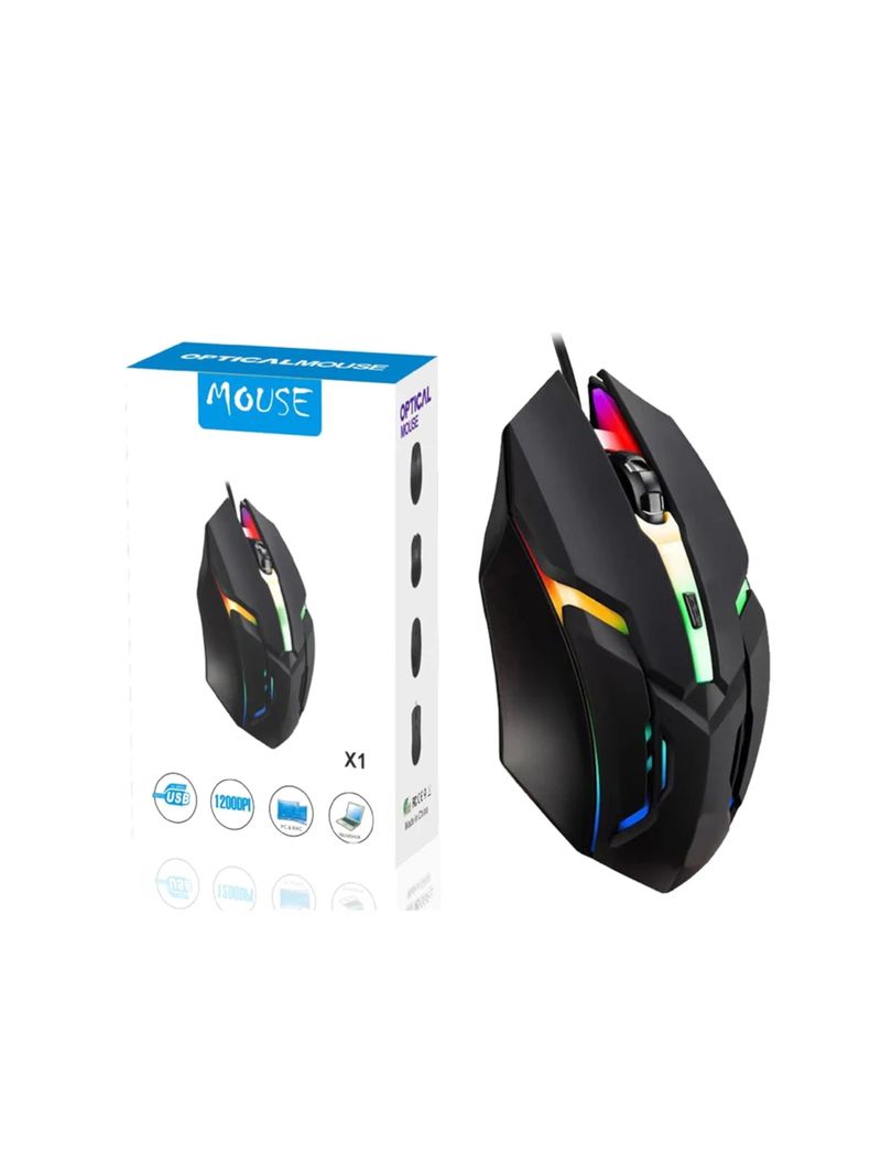 Mouse Gamer Optico X1 RGB 1600 DPI