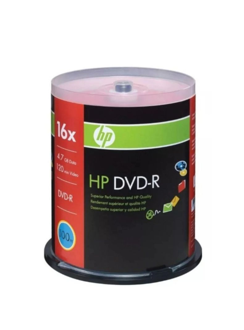 DVD-R Grabable HP 16x 4.7Gb 100 unidades-0