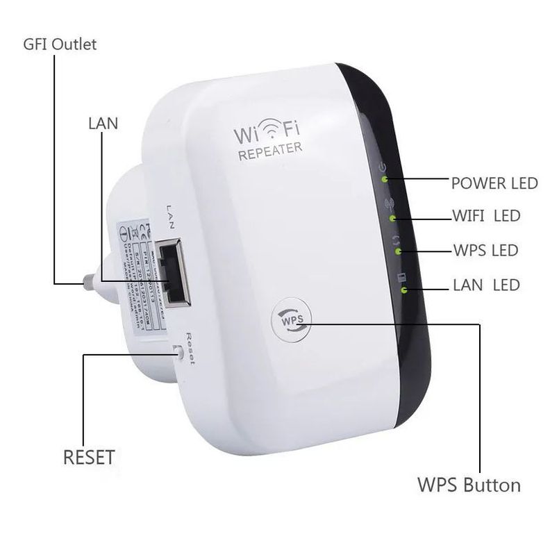 Mini Repetidor amplificador Wifi Inalámbrico 300Mbps-3