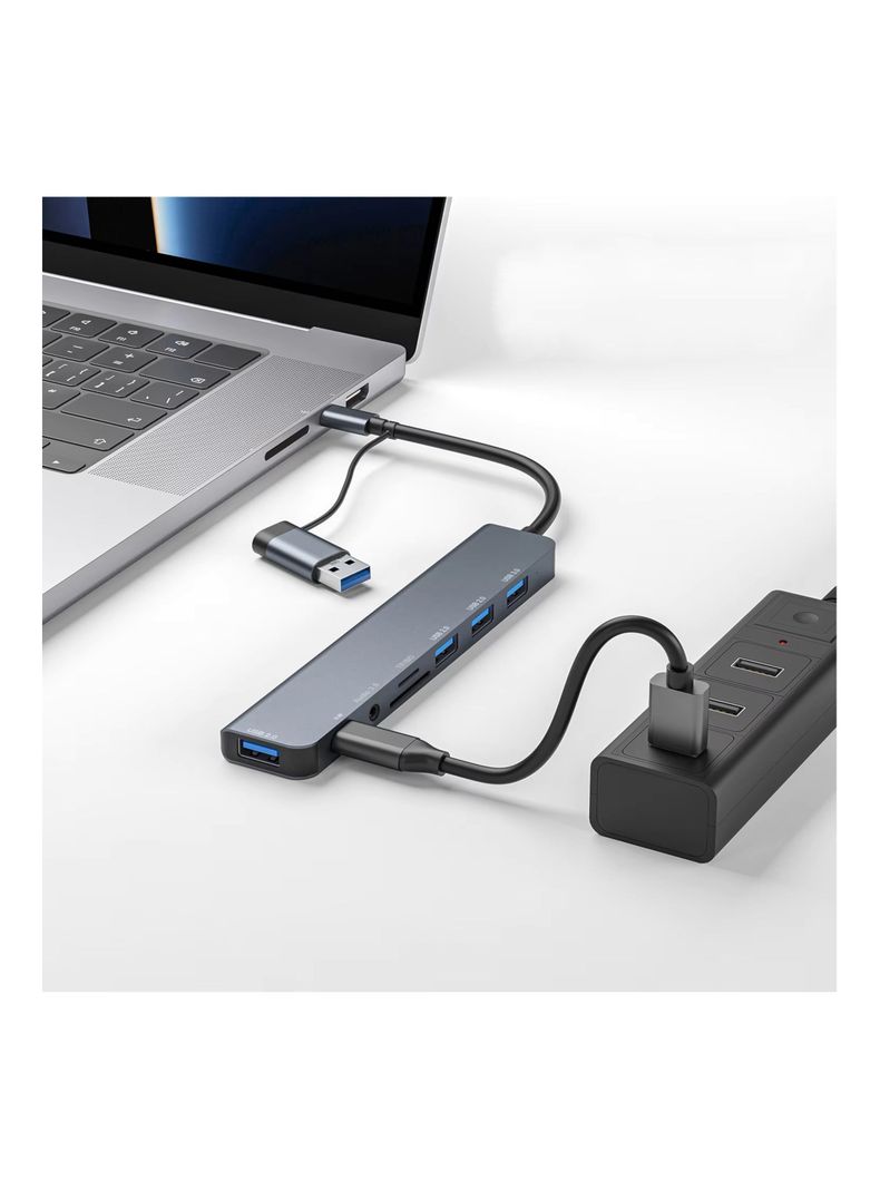 Hub adaptador USB 3.0, 8 puertos en 1-3