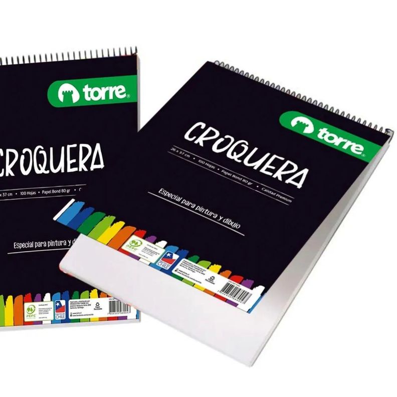 Croquera Torre oficio 100 Hojas 21x32 cm-2