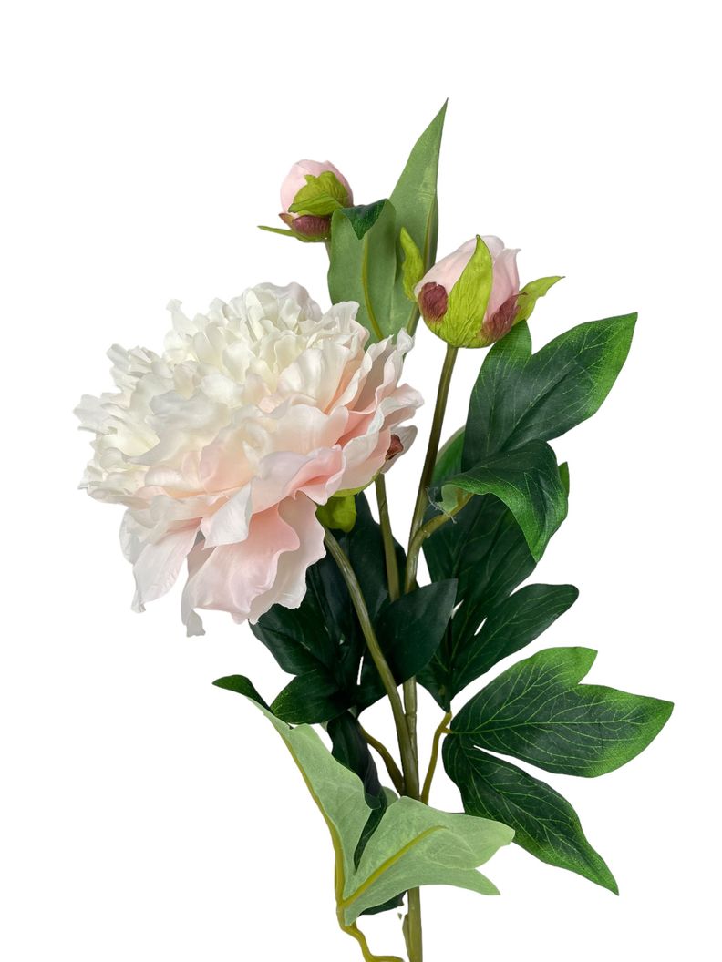 FLOR DECORATIVA COREL PEONIA CON BOTON ROSADA CLARA 84CM-0
