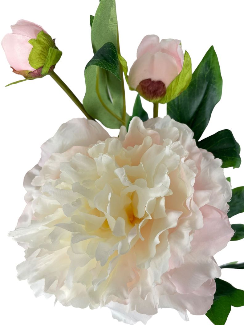 FLOR DECORATIVA COREL PEONIA CON BOTON ROSADA CLARA 84CM-3