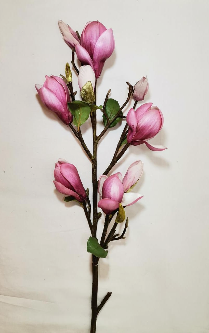 Flor Decorativa Magnolia Bud Stem Hot Pink 84Cm -1
