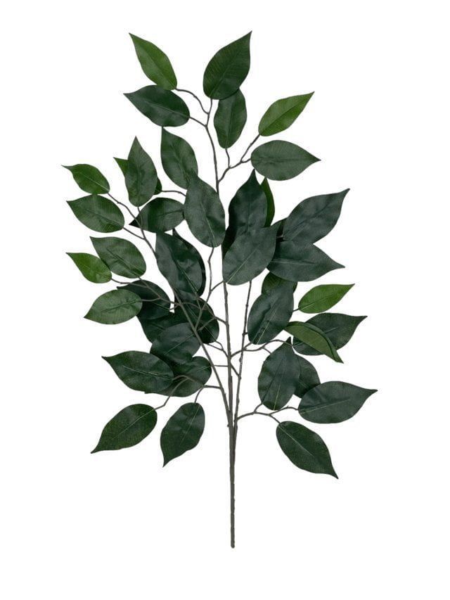 Rama Artificial De Ficus 50cm Artificial | Estilo Natural para Interiores y Vitrinas Verde