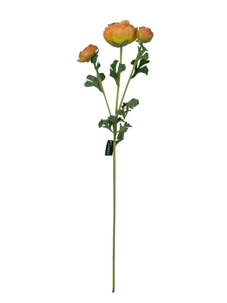 Ranunculo Naranjo Claro 73cm Con Textura Realista