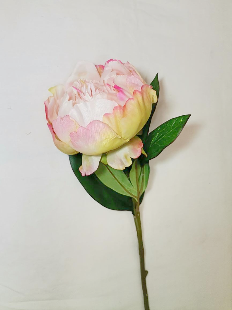 FLOR DECORATIVA COREL PEONIA DAMASCO/ROSA 45CM