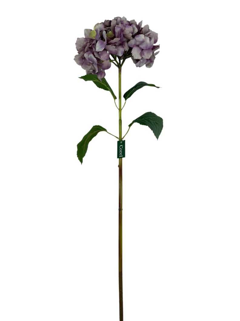 Hortensia Lila Con Hojas 82cm