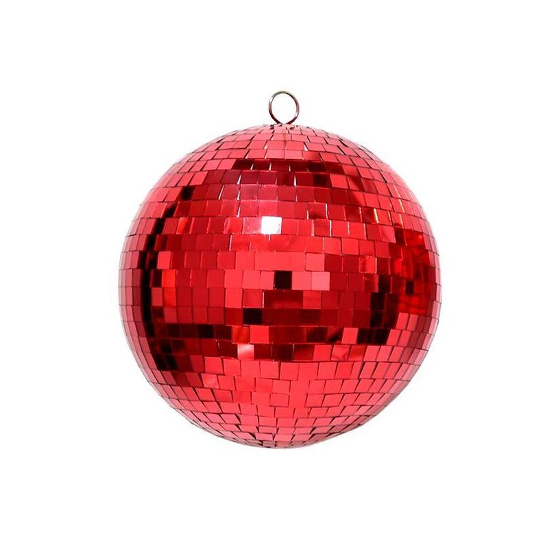 Esfera De Espejo Navideña Roja 20cm-0