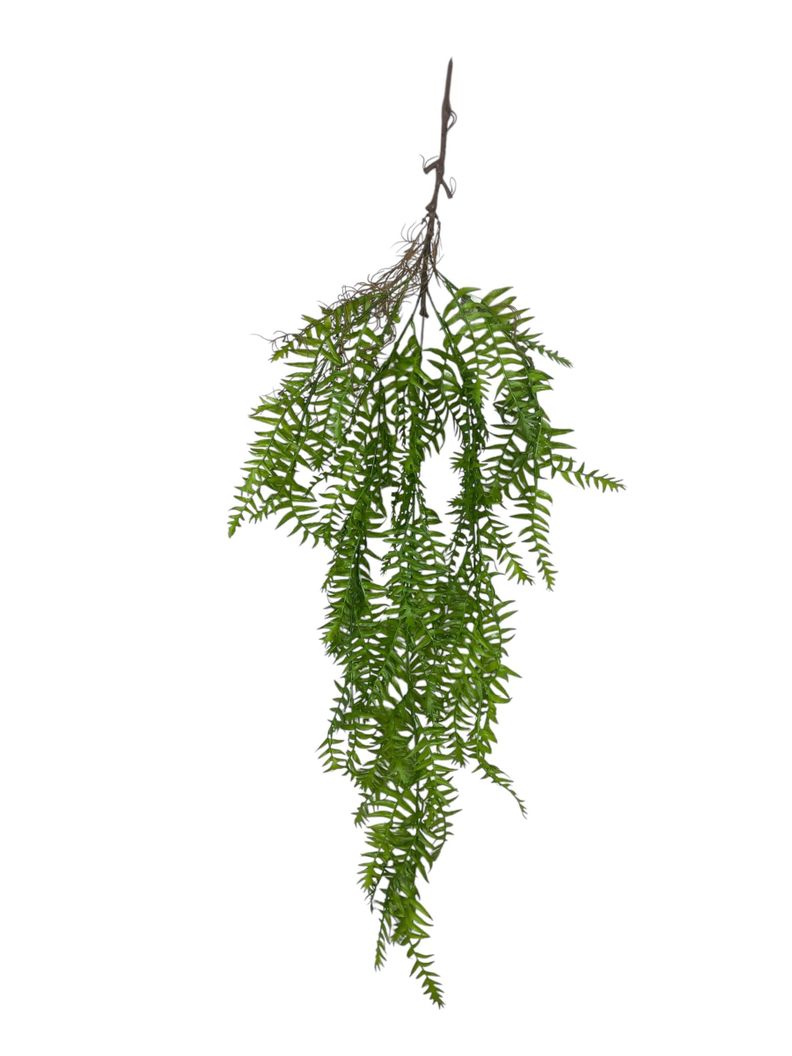 Ramo Colgante Helecho 95cm Artificial | Estilo Natural para Interiores y Vitrinas Verde