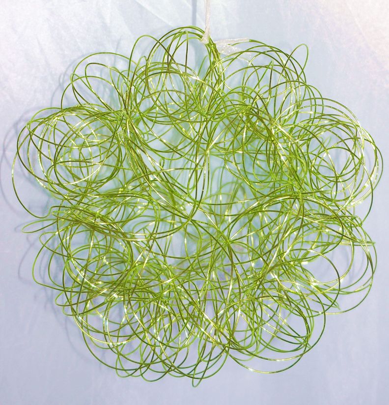 Esfera De Alambre Navideña Verde 20Cm -0