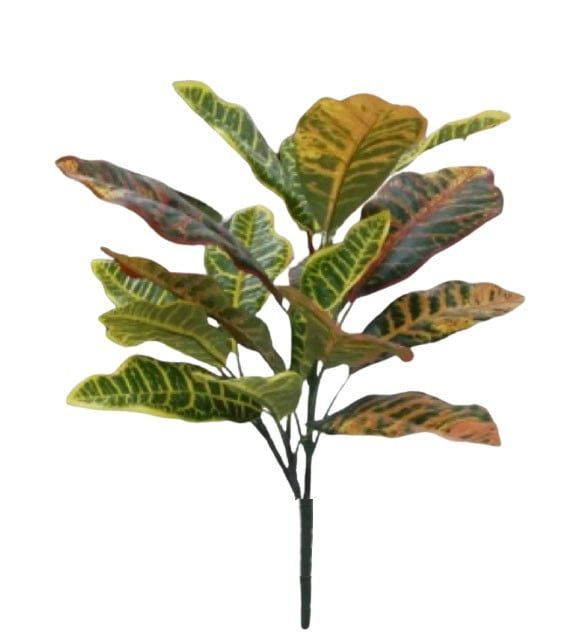 Ramo Croton 55cm Artificial | Estilo Natural para Interiores y Vitrinas Verde