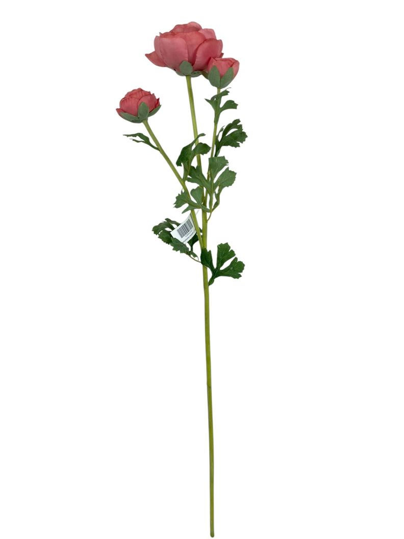 Renúnculo Rosado 73cm Artificial | Estilo Natural para Interiores y Vitrinas