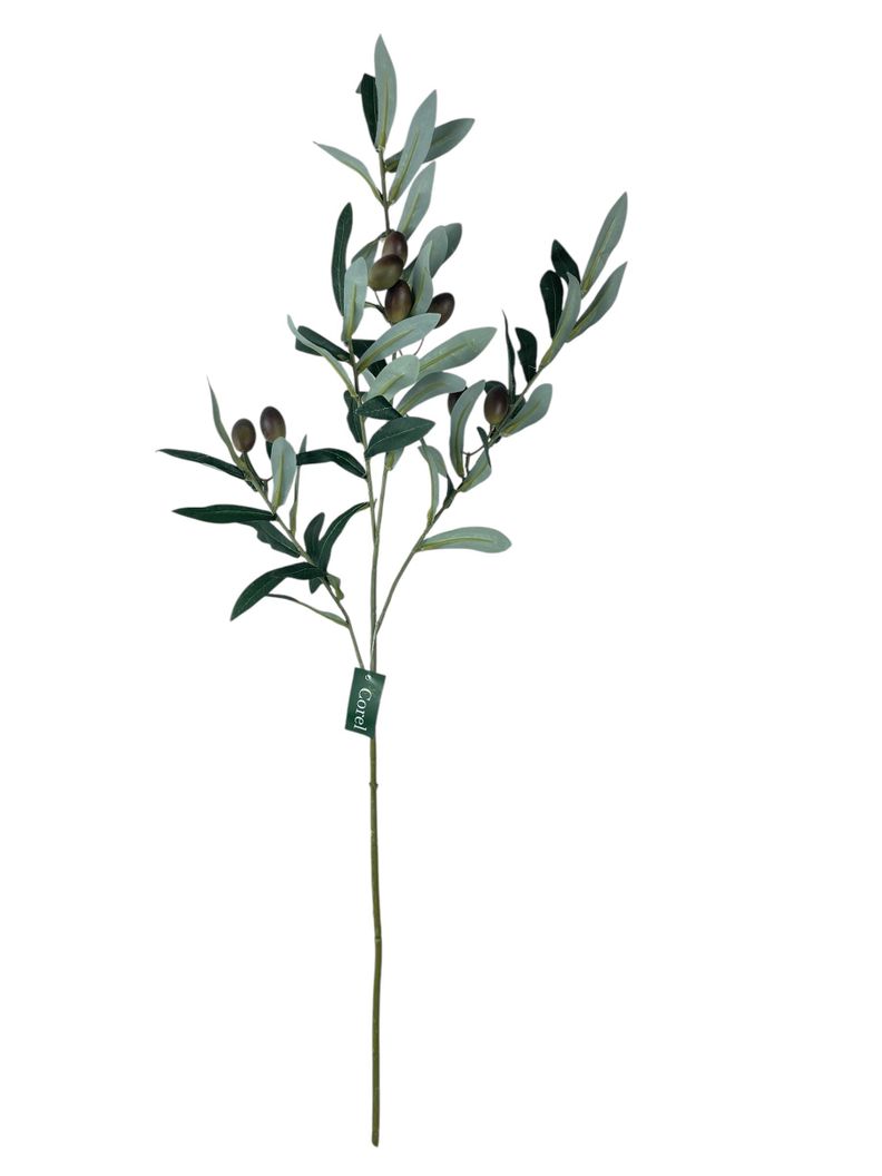 Rama Artificial de Olivo 74 cm Artificial | Estilo Natural para Interiores y Vitrinas Verde