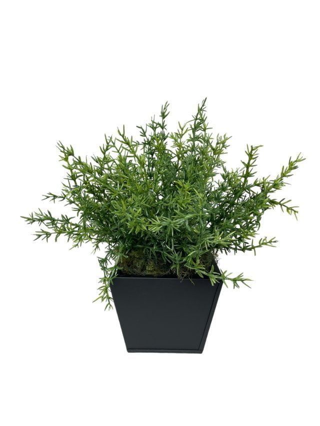 Arreglo De Arbusto Romero 35cm Artificial | Estilo Natural para Interiores y Vitrinas Verde
