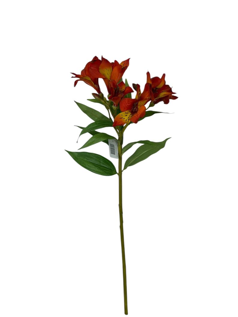Astromelia Naranja de 63 cm Artificial | Estilo Natural para Interiores y Vitrinas Naranjo