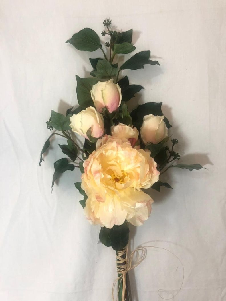 Arreglo de Rosas Damasco Artificial | Estilo Natural para Interiores y Vitrinas