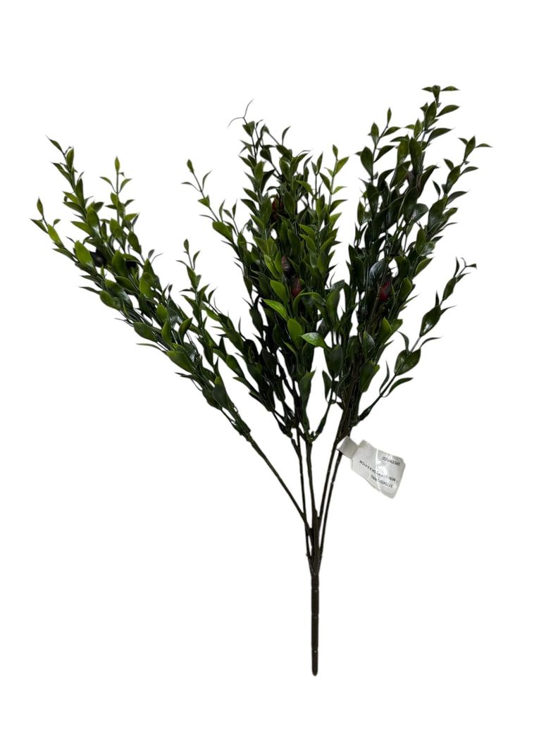 Ramo Box Con Fruto Rojo Artificial | Estilo Natural para Interiores y Vitrinas Verde