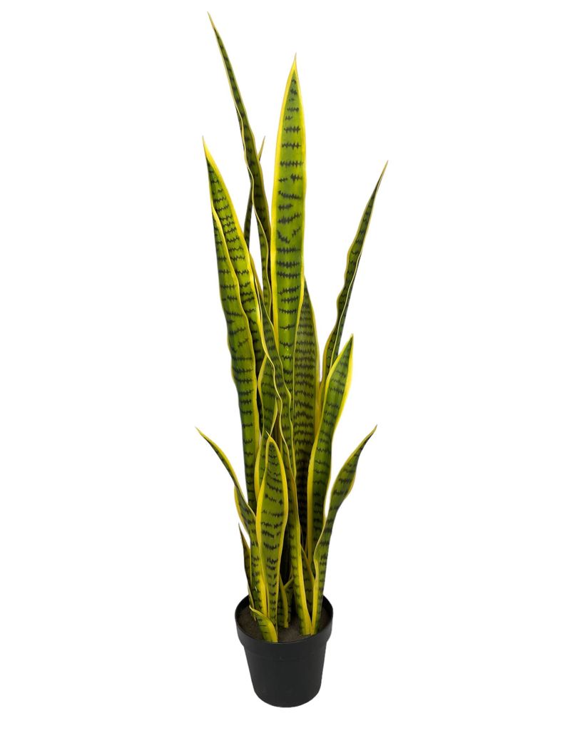 Sanseviera Amarilla de 112cm Artificial | Estilo Natural para Interiores y Vitrinas Amarillo