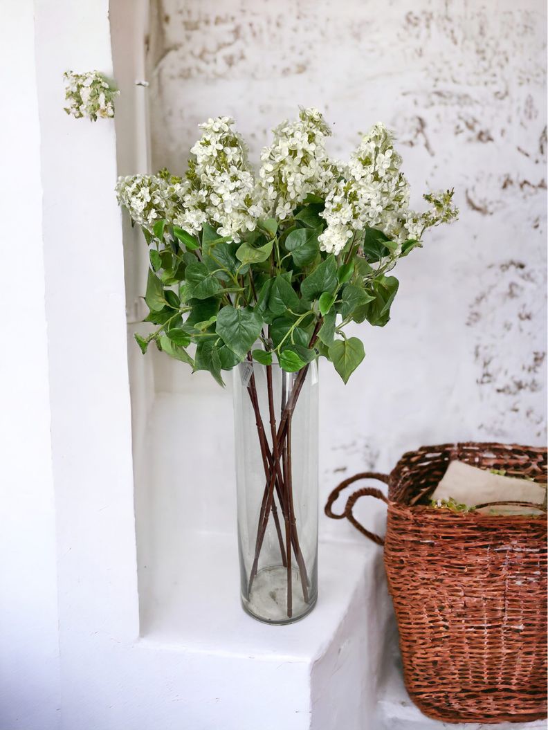 Flor Decorativa Corel Lila Blanca 85cm-2