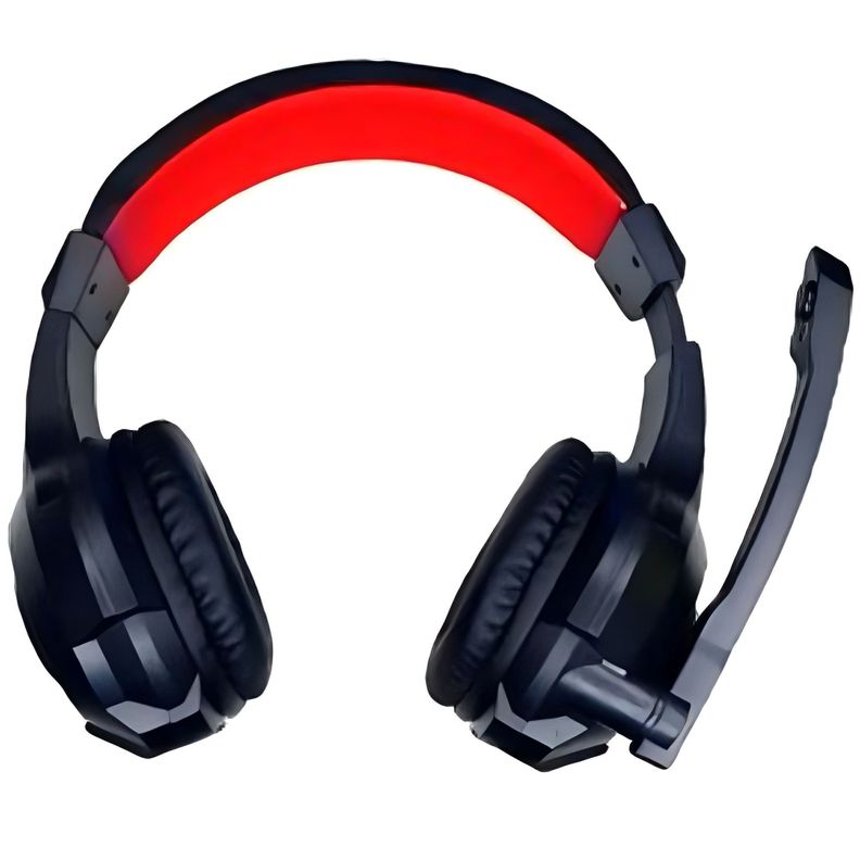 Audifono Ps4 Con Luz Rojo Gamer Con Microfono Rojo-0