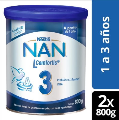 Fórmula Infantil NAN® 3 L Comfortis 800g X2 Unidades-0