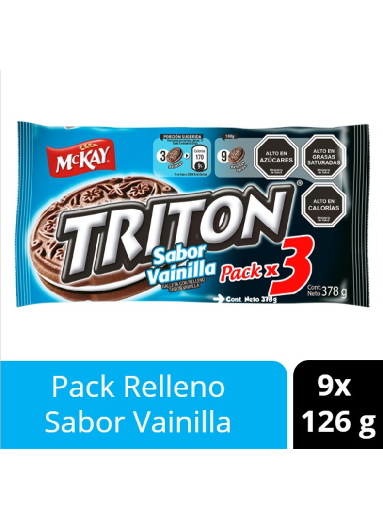 Galleta sandwich TRITON® Vainilla Multipack 9x126gPor Nestlé-0