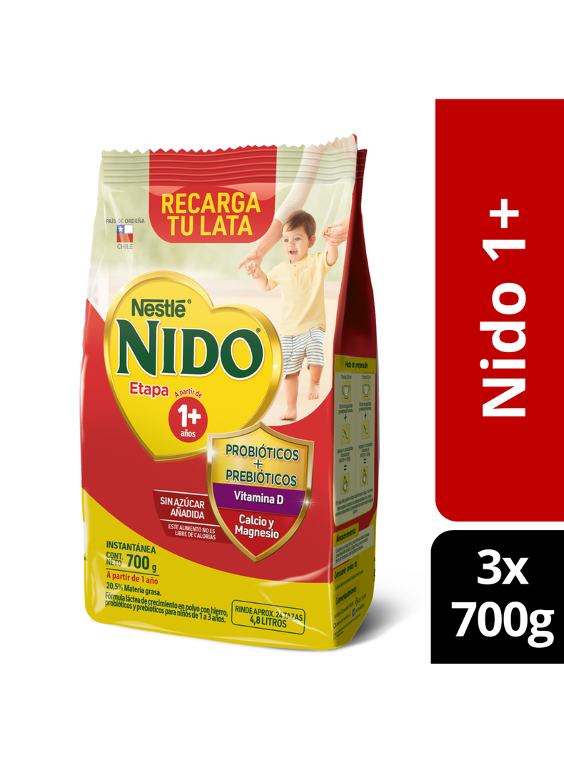 Fórmula Láctea NIDO® Etapa 1+ Bolsa 700g Pack x3-1