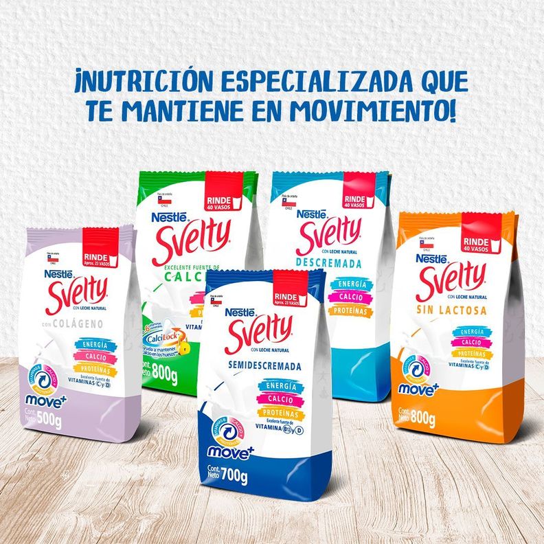 Leche en Polvo SVELTY® Move+ con Colágeno Sin Lactosa 500g Pack X2-2