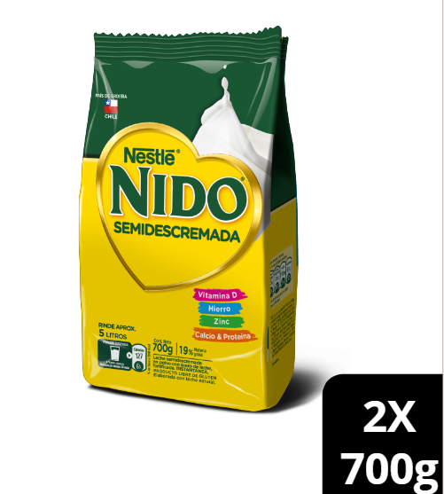 Pack Leche en polvo NIDO® Semidescremada Bolsa 700g x2-0