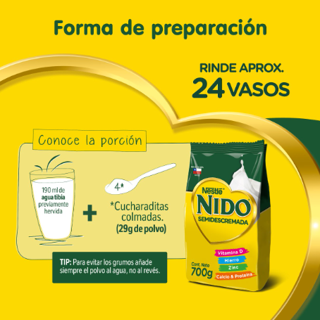 Pack Leche en polvo NIDO® Semidescremada Bolsa 700g x2-2