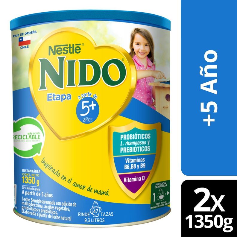 Leche en polvo NIDO® 5+ Protectus®  1350g Pack X2-0