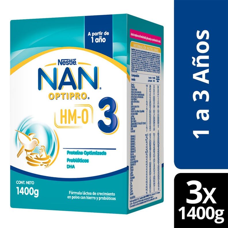 Fórmula infantil NAN® 3 Optipro Multipack 2x700g X3 Cajas-0