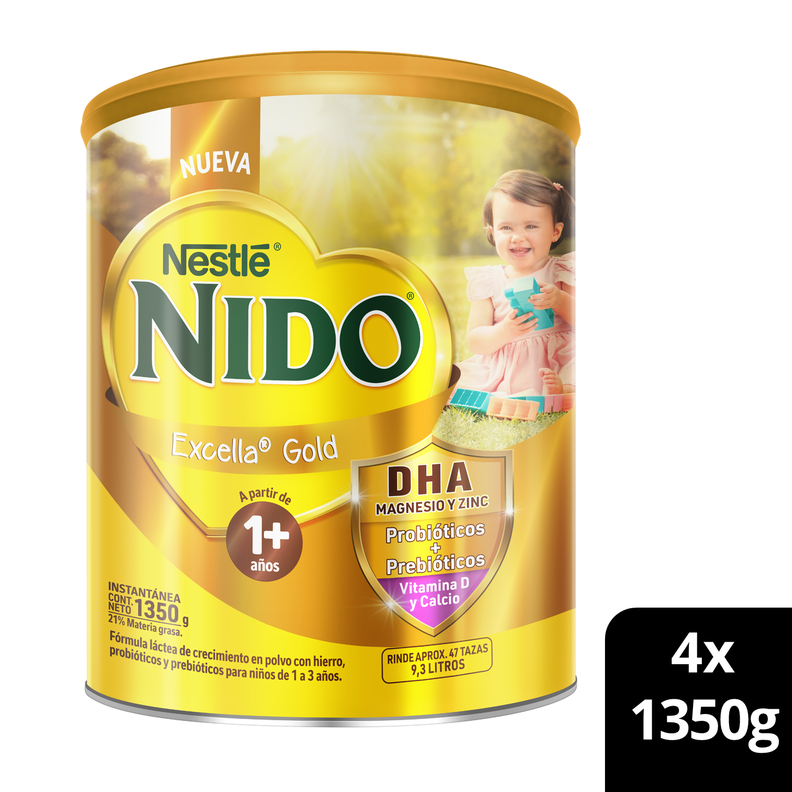 Pack NIDO Excella Gold 1+ 1350g x4-0