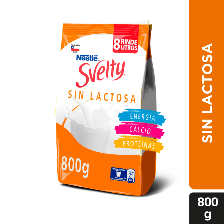 Leche en Polvo SVELTY® MOVE+ Descremada Sin Lactosa Bolsa 800g Pack X2