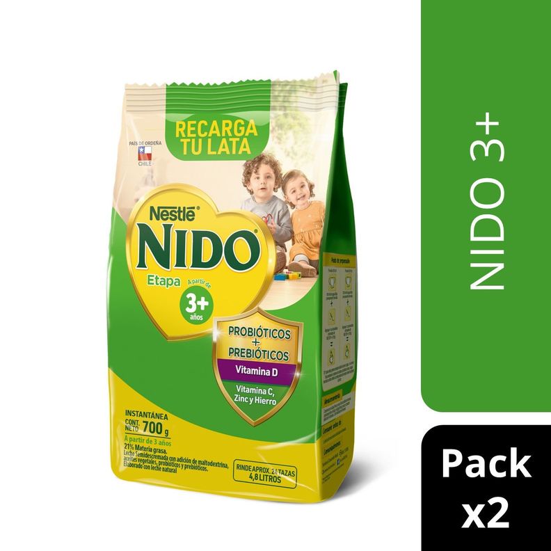 Pack Leche en Polvo NIDO® Etapa 3+ Bolsa 700g x2-0