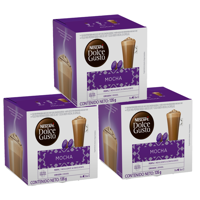 Pack 3 Cafe NESCAFE DOLCE GUSTO Mocha 10 Capsulas